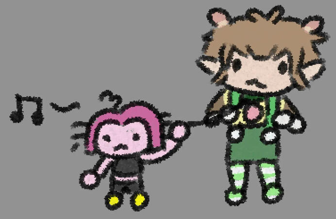Abel being taken for a walk